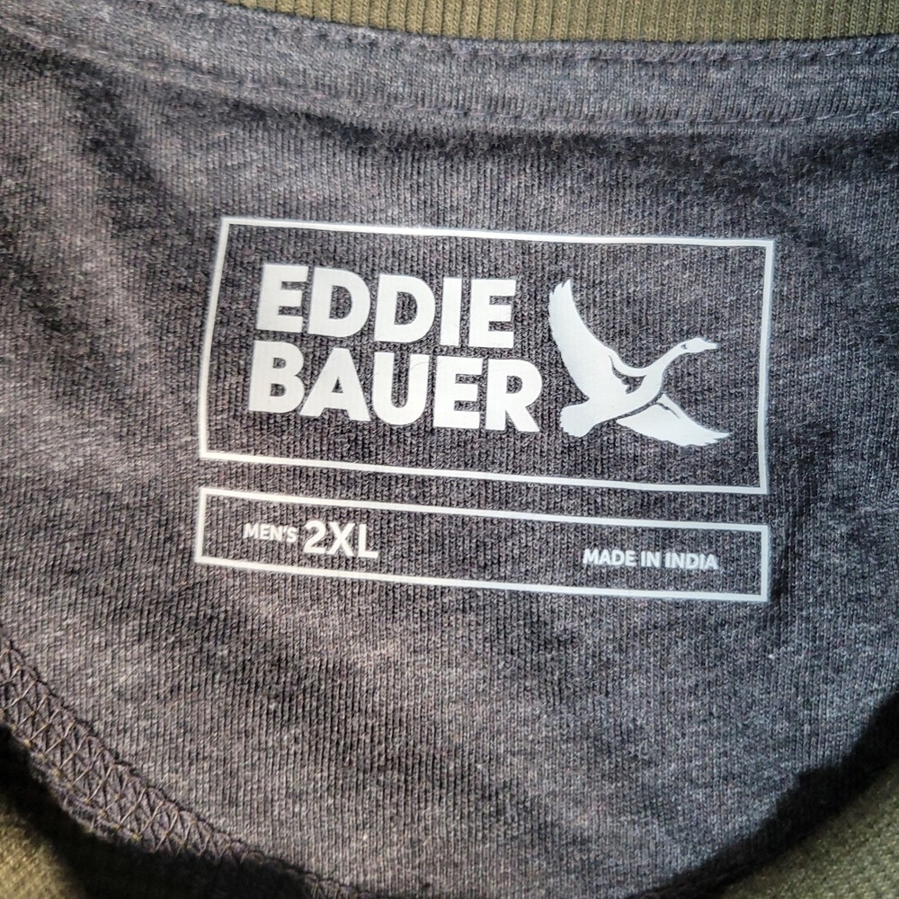 Eddie Bauer Thermal Henley Mens 2XL Dark Fatigue Green Waffle‎ Knit Long Sleeve - Picture 8 of 14